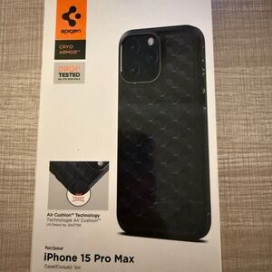 Spigen Black iPhone 15 Pro Max Case with Textured Grip
